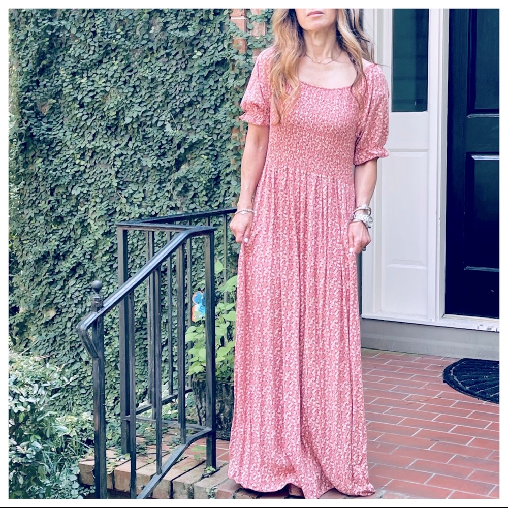 MADE IN ITALY BEAUTIFUL FLORAL MAXI DRESS